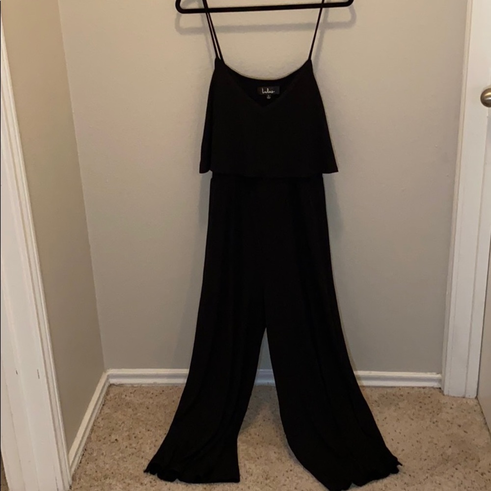 Black V neck jumpsuit